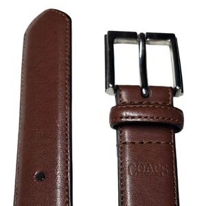 Chaps Mens Brown Leather Belt‎ Silver Buckle Size 38 4700290971 11863